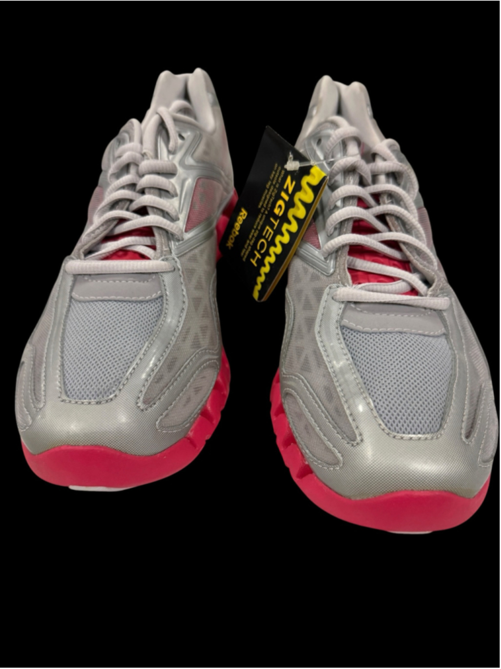 Women's Reebok ZigTech Running Sneakers Grey Pink Size 9
